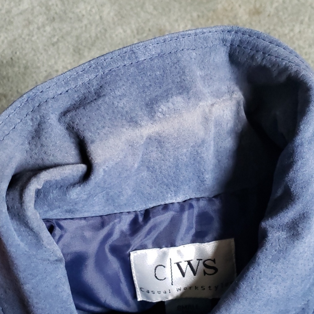 EUC CWS Sz S blue suede jacket - Picture 5 of 8